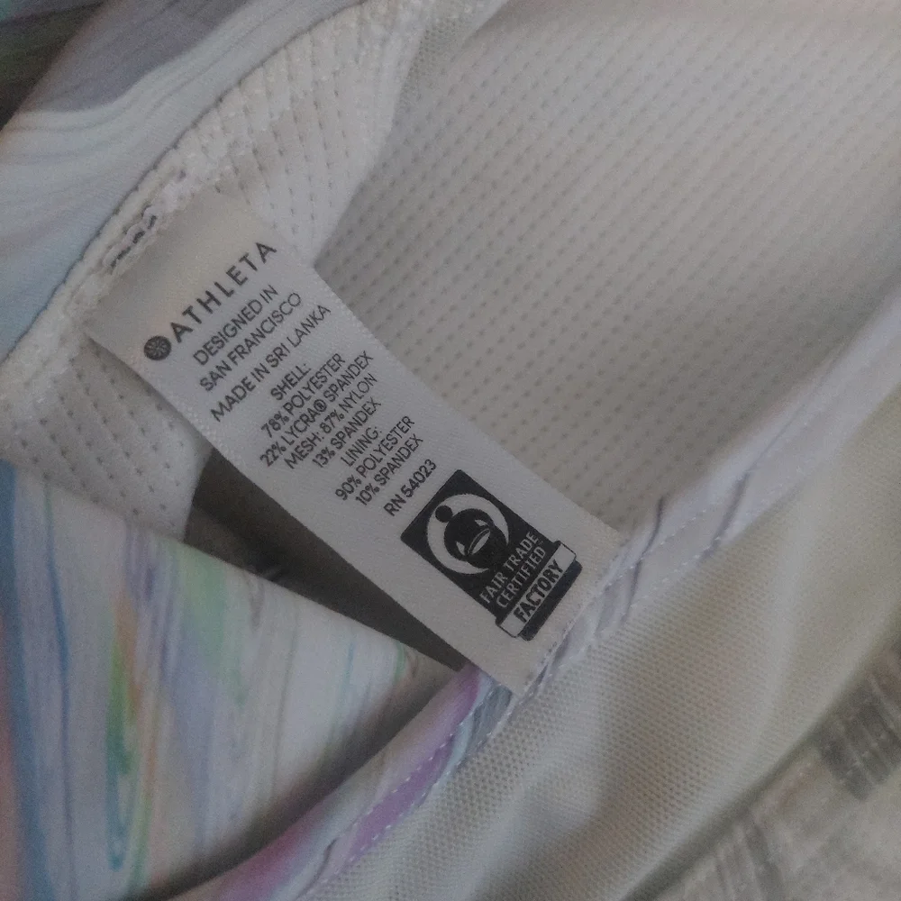 Athleta SPORTS BRA Women Sz LARGE Marble Design - Picture 4 of 5